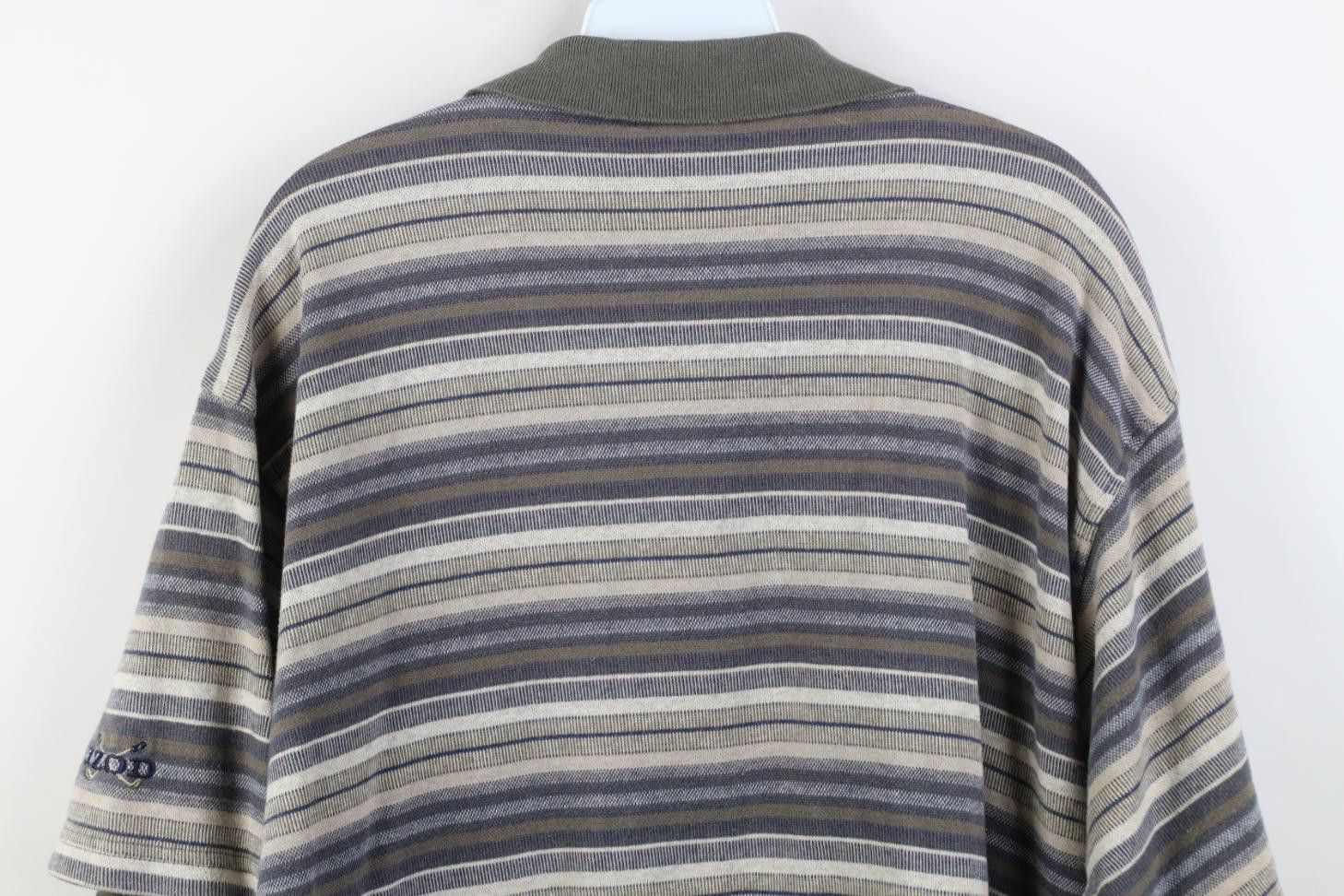 Vintage Vintage 90s Streetwear Striped Knit Collared Golf Polo Shirt Size US XL / EU 56 / 4 - 12 Thumbnail