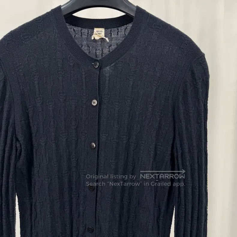 Hermes Hermes Pig nose full print embossed cashmere knit cardigan Size XS / US 0-2 / IT 36-38 - 3 Thumbnail