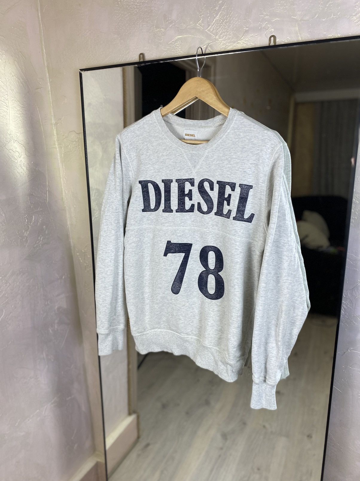 Diesel DIESEL Vintage-Look 78 Logo Grey Sweats Size US M / EU 48-50 / 2 - 1 Thumbnail