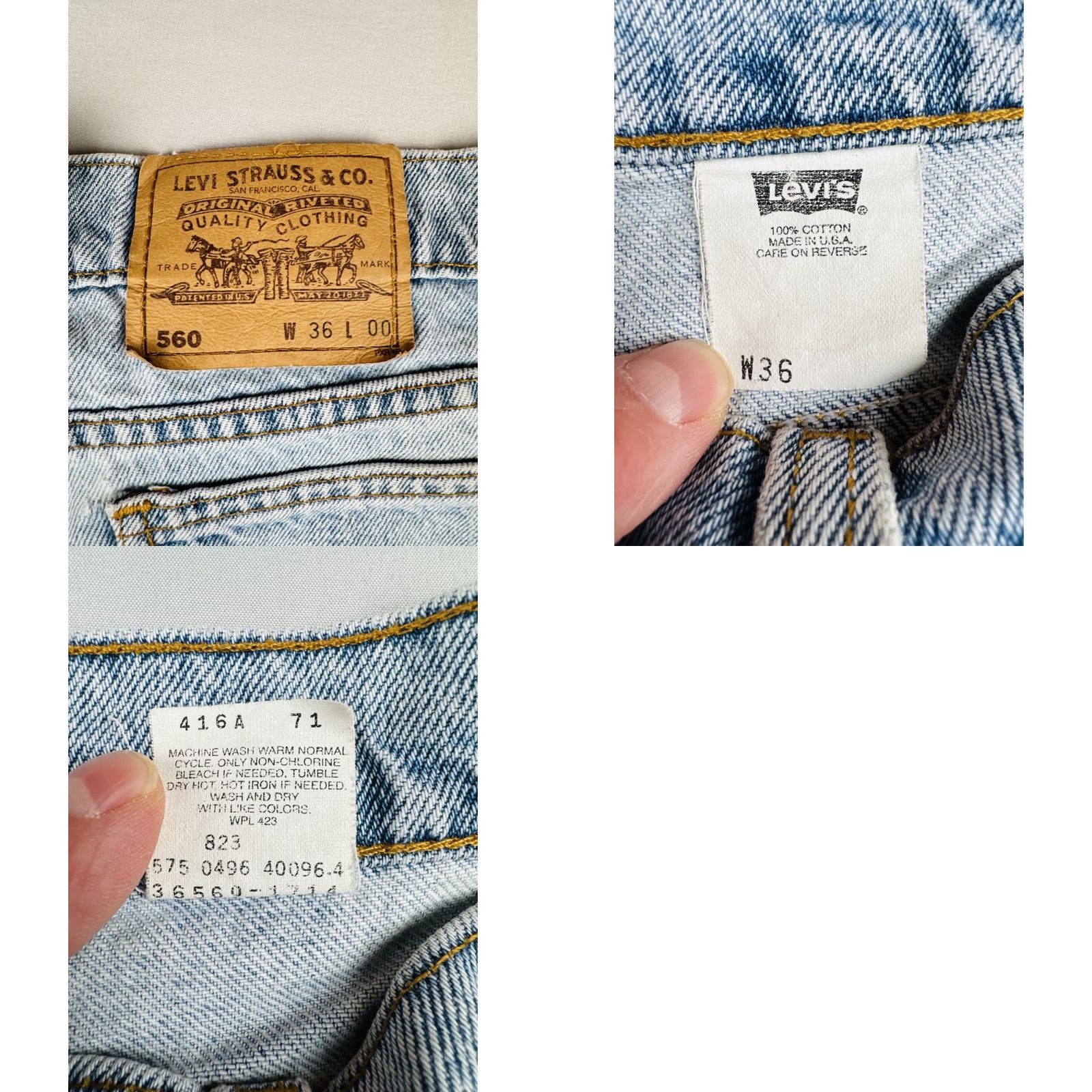 Levi's VINTAGE Levi’s 560 Orange Tab USA Denim Shorts Light Wash 34 Brown? Size US 34 / EU 50 - 9 Thumbnail