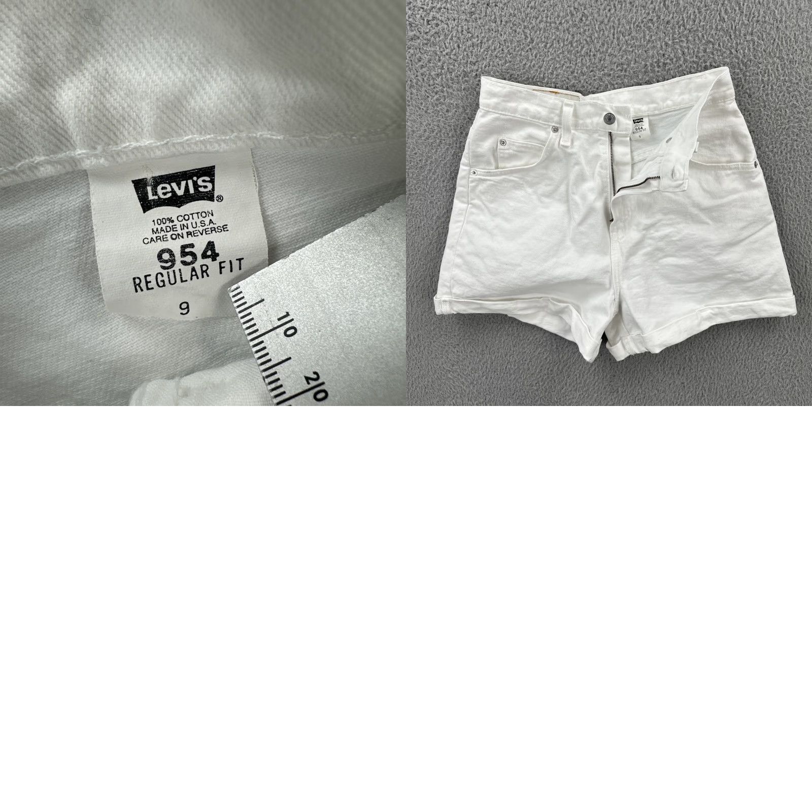 Levi's VINTAGE Levi’s 954 White Denim Shorts Womens Size 9 Made in USA EUC - Denim Shorts - White - 1990s - 26in Waist - 2in Inseam - Regular - Womens Size 30" / US 8 / IT 44 - 10 Thumbnail