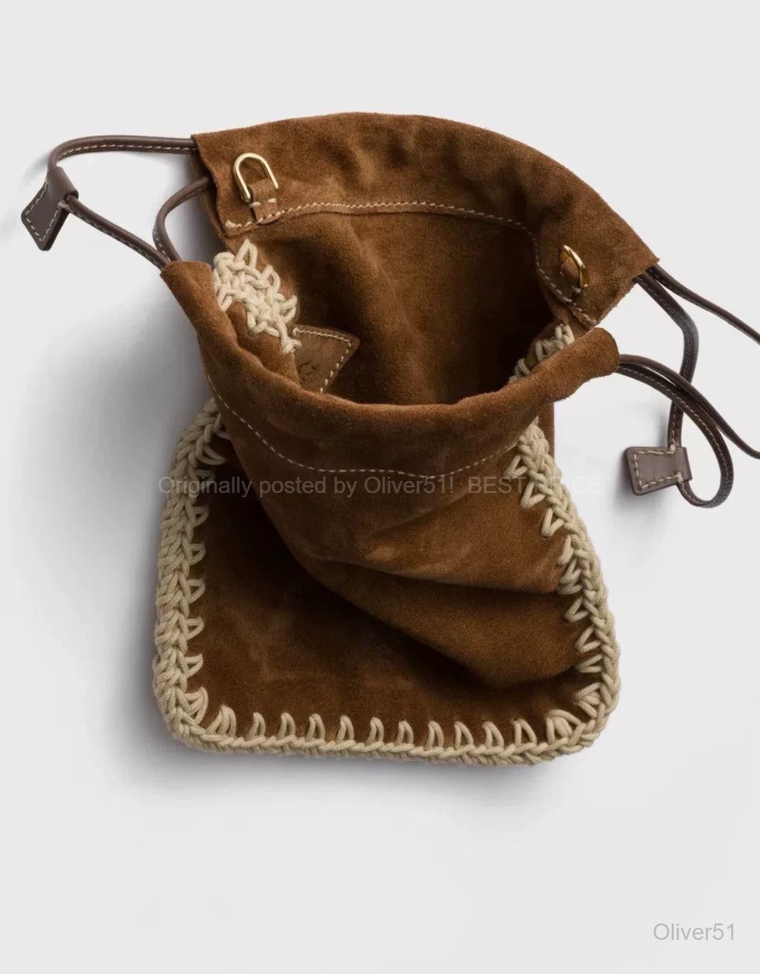 Prada Prada 26SS Cocoa Brown Velvet Leather UUUU6/2610 Size ONE SIZE - 2 Thumbnail