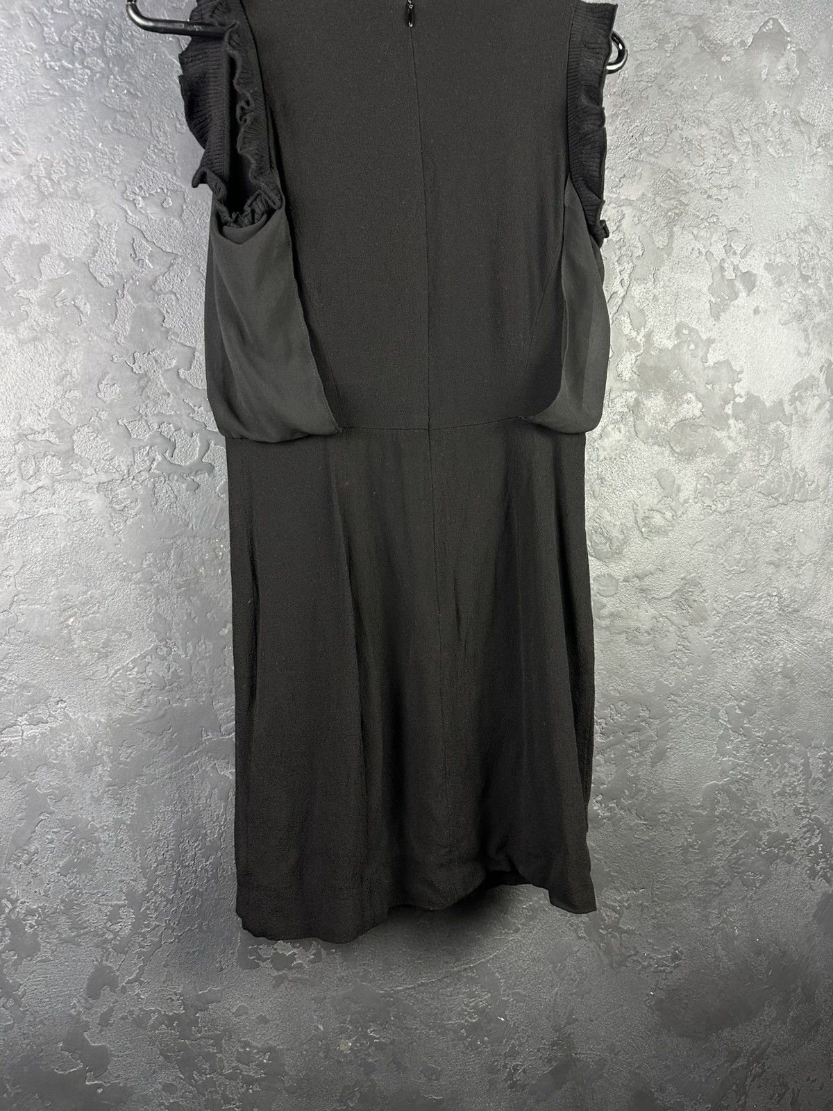 Sandro SANDRO Viscose Crepe Exposed Zipper Flutter Sleeve Dress Size S / US 4 / IT 40 - 9 Thumbnail