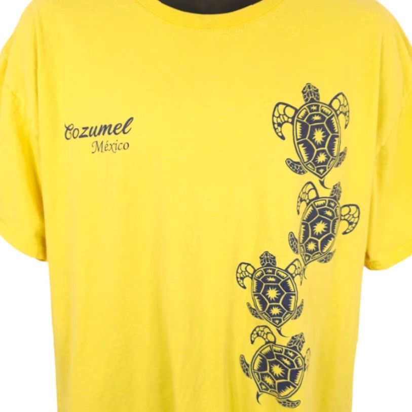 Vintage Cozumel T Shirt Mens XL Yellow Mexico Sea Turtles Travel Destination Tee Size US XL / EU 56 / 4 - 2 Thumbnail