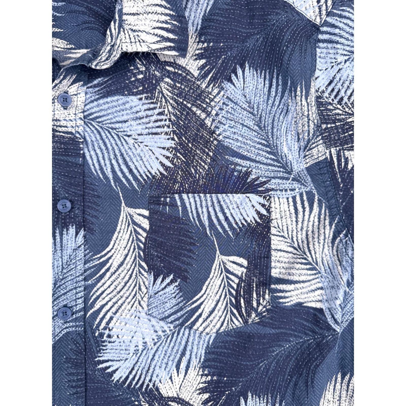 Haggar Haggar Shirt 2XL Blue 100% Cotton Button-Up Short Sleeve Send Hawaiian Aloha Beach Resort Vacation Floral Cotton Mens Shirt Size US XXL / EU 58 / 5 - 6 Thumbnail