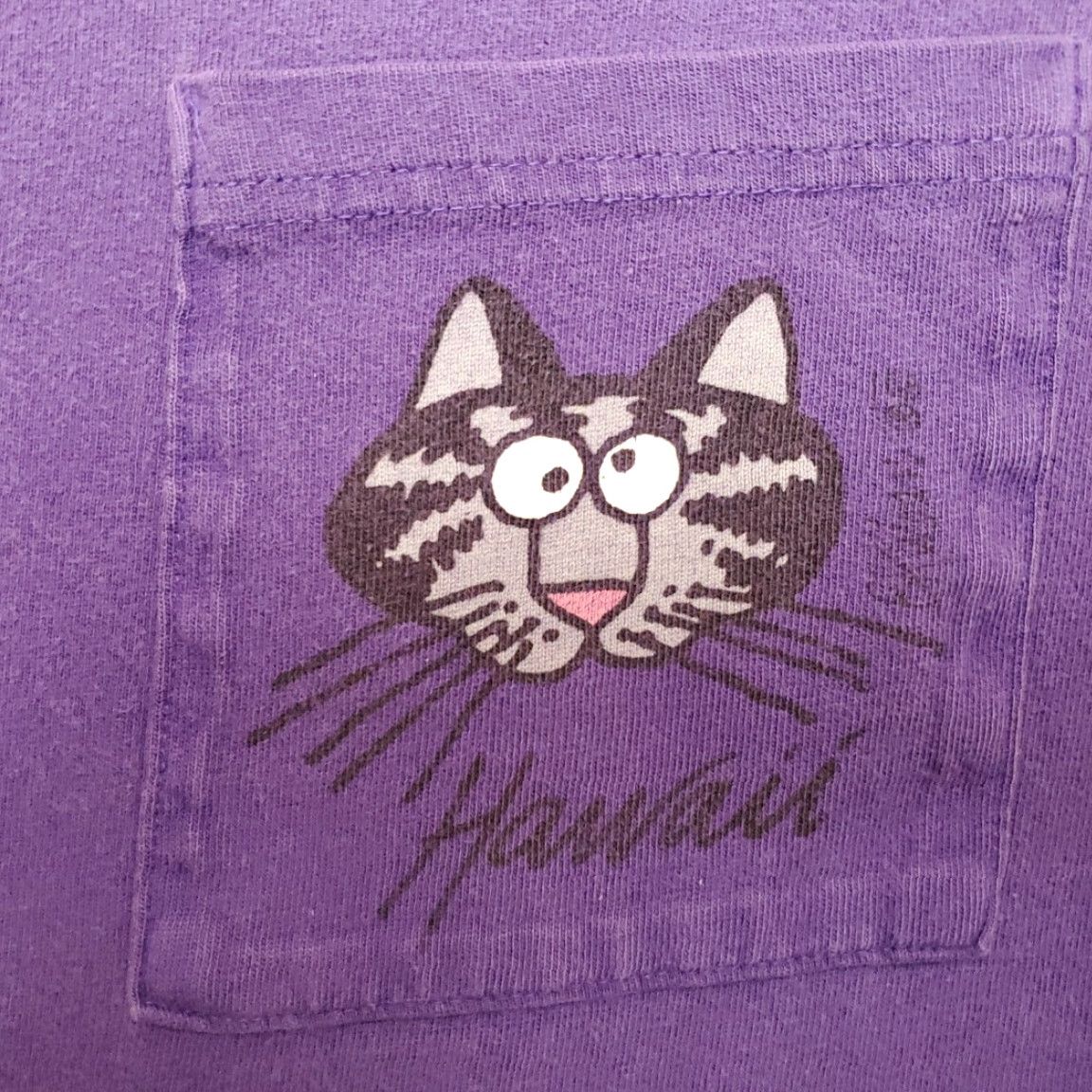 Vintage VINTAGE Crazy Shirts Shirt Mens XL Purple Cat Head Pocket TEE Size US XL / EU 56 / 4 - 4 Thumbnail