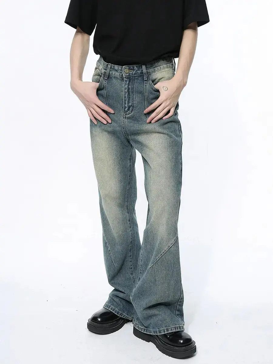 Japanese Brand Retro loose straight leg micro flared jeans Size US 32 / EU 48 - 2 Thumbnail