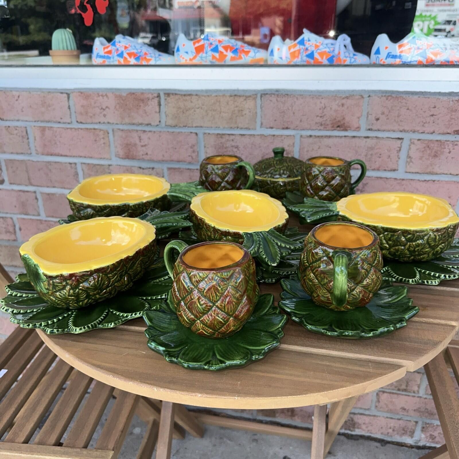 Unknown London Vtg Pineapple Bowls Plate Cup Saucer Sugar Dish Set Size ONE SIZE - 3 Thumbnail