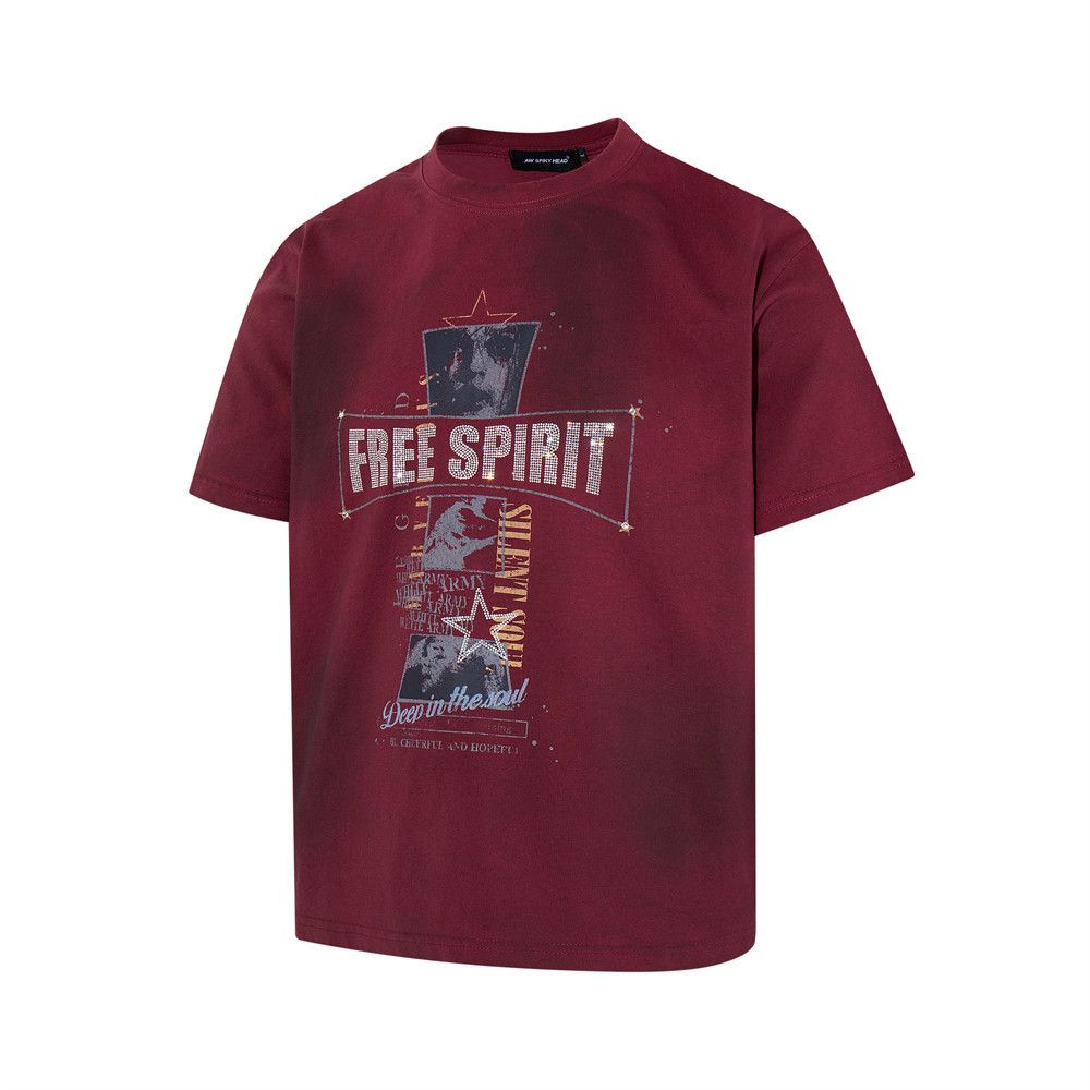 Japanese Brand Casual male punk cross distressed short-sleeved t-shirt Size US M / EU 48-50 / 2 - 2 Thumbnail