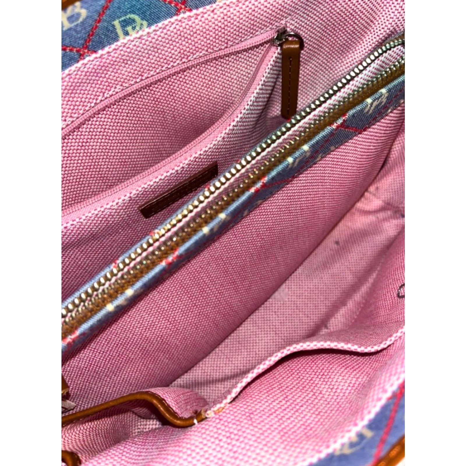 Dooney & Bourke VINTAGE Dooney & Bourke Monogram Canvas Leather Tote Shoulder Bag Crossbody Size ONE SIZE - 5 Thumbnail