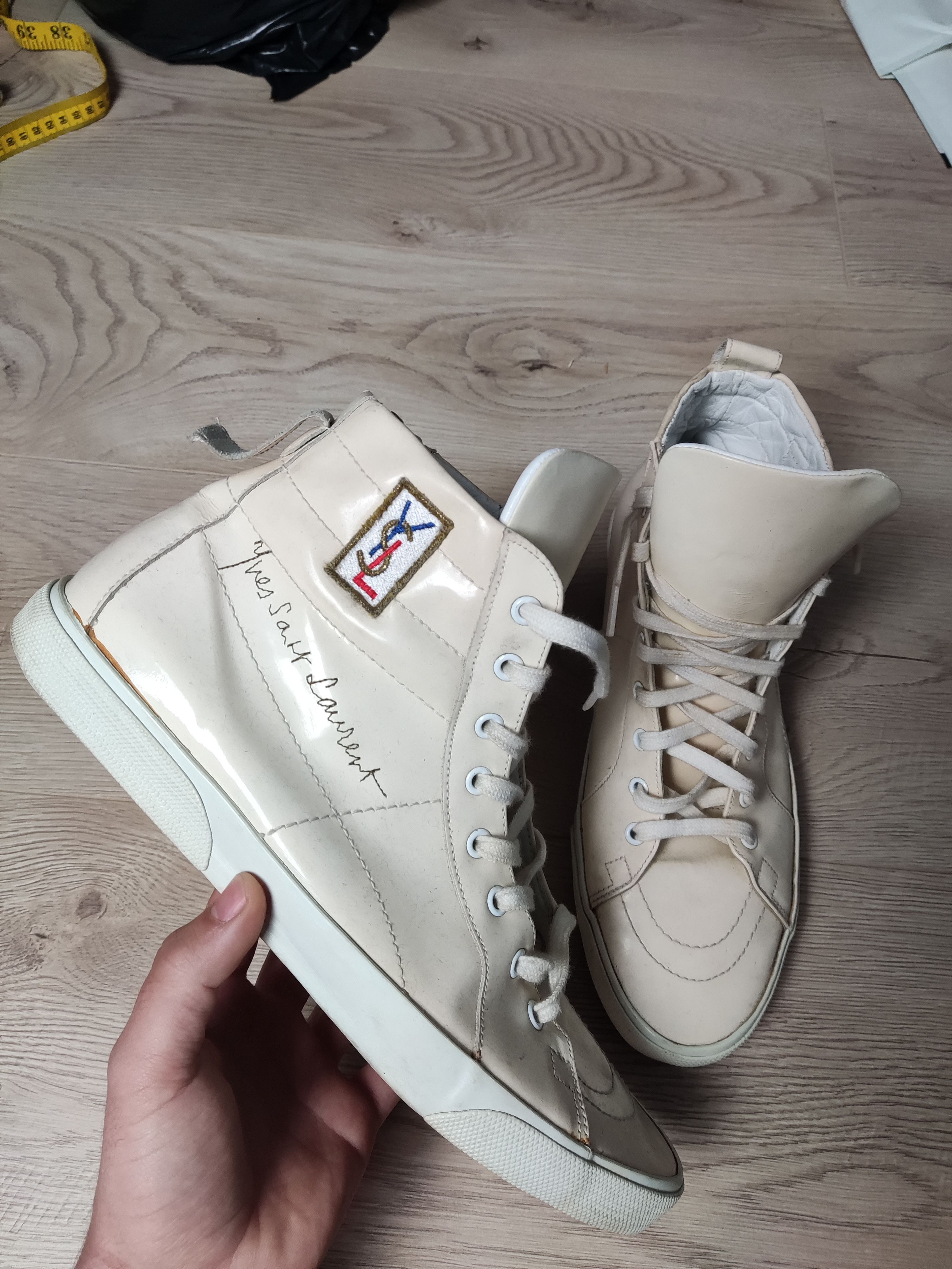 Yves Saint Laurent Saint Laurent mens high top embroidered logo