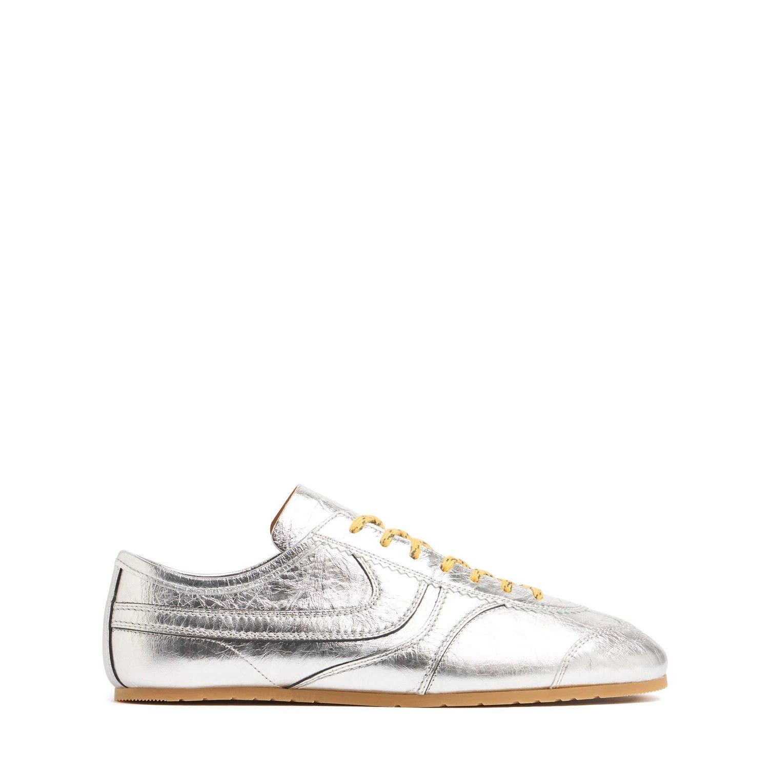Dries Van Noten DRIES VAN NOTEN Silver Leather Sneakers New & Authentic (Men Size US 7 / EU 40 - 1 Thumbnail