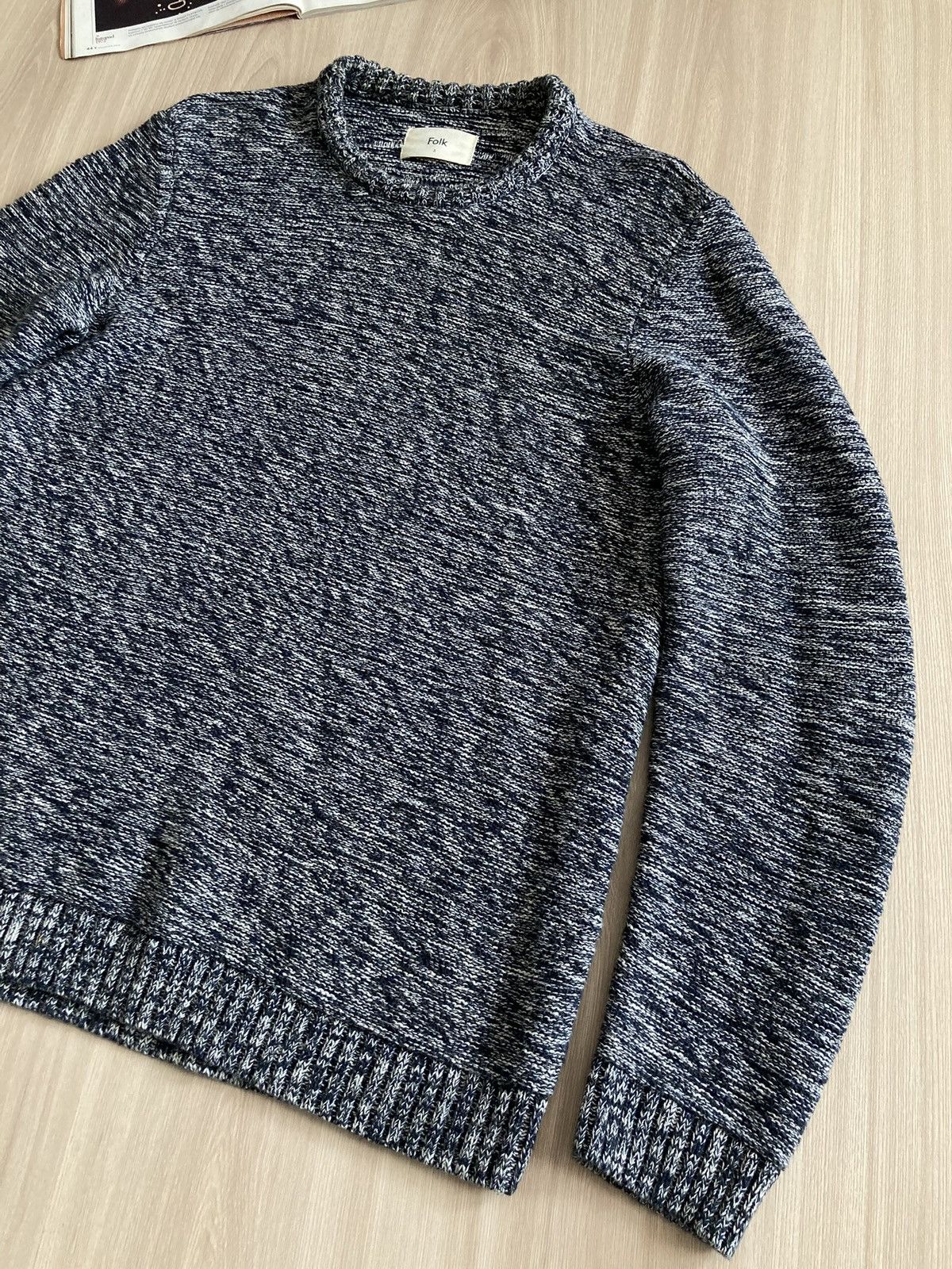 Folk Vintage Folk Mixed Yarn Knit Cotton Sweater Japanese Style Size US L / EU 52-54 / 3 - 2 Thumbnail