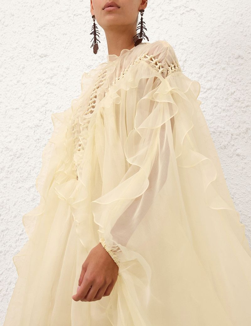 Zimmermann oc11z0226 Balance Braided Billow Dress In Lemon Size S / US 4 / IT 40 - 4 Thumbnail