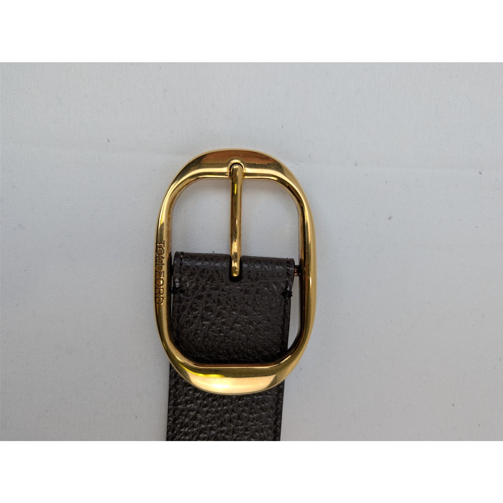 Tom Ford o1rshd1 Size: 100 / Men's Vacchetta Leather Oval-Buckle Belt Size 40 - 8 Thumbnail