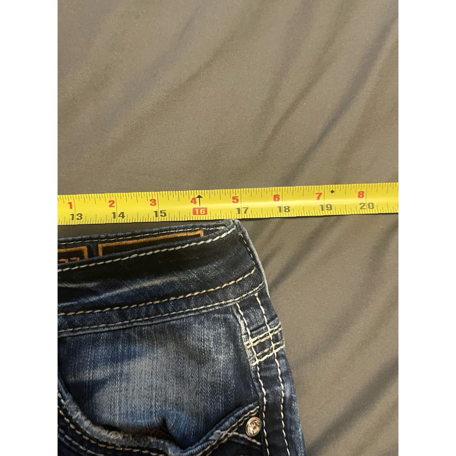 Vintage Rock Revival Jeans Lilas Easy Skinny Women's 33 Blue Embroidered Rhinestone Slim 5-Pocket Denim 90s Cowgirl Rock Logo? Size 24" / US 00 / IT 34 - 4 Thumbnail