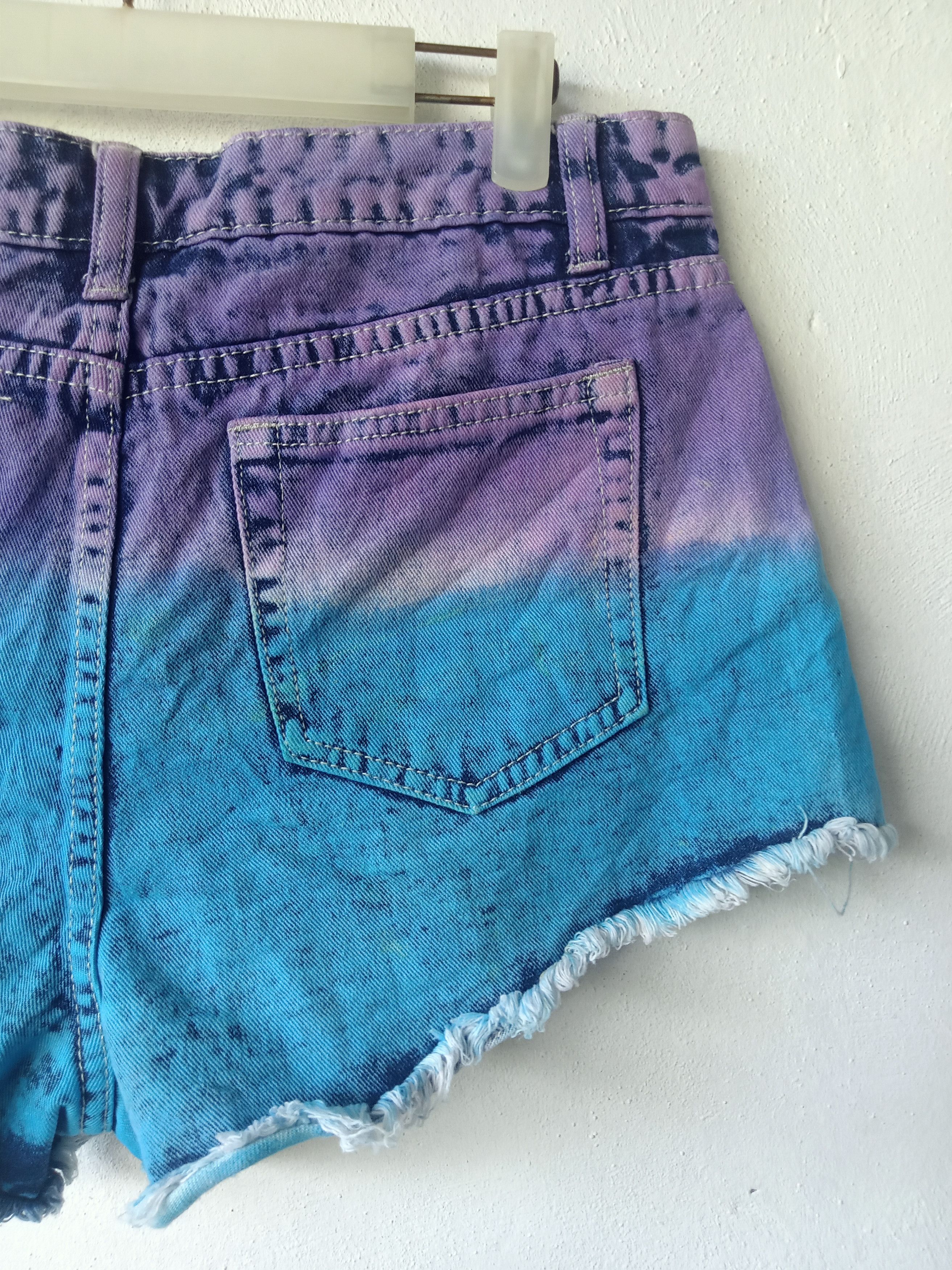 Japanese Brand Japanese Studbutton Tie Dye Short Denim size 30 Size 30" / US 8 / IT 44 - 5 Thumbnail