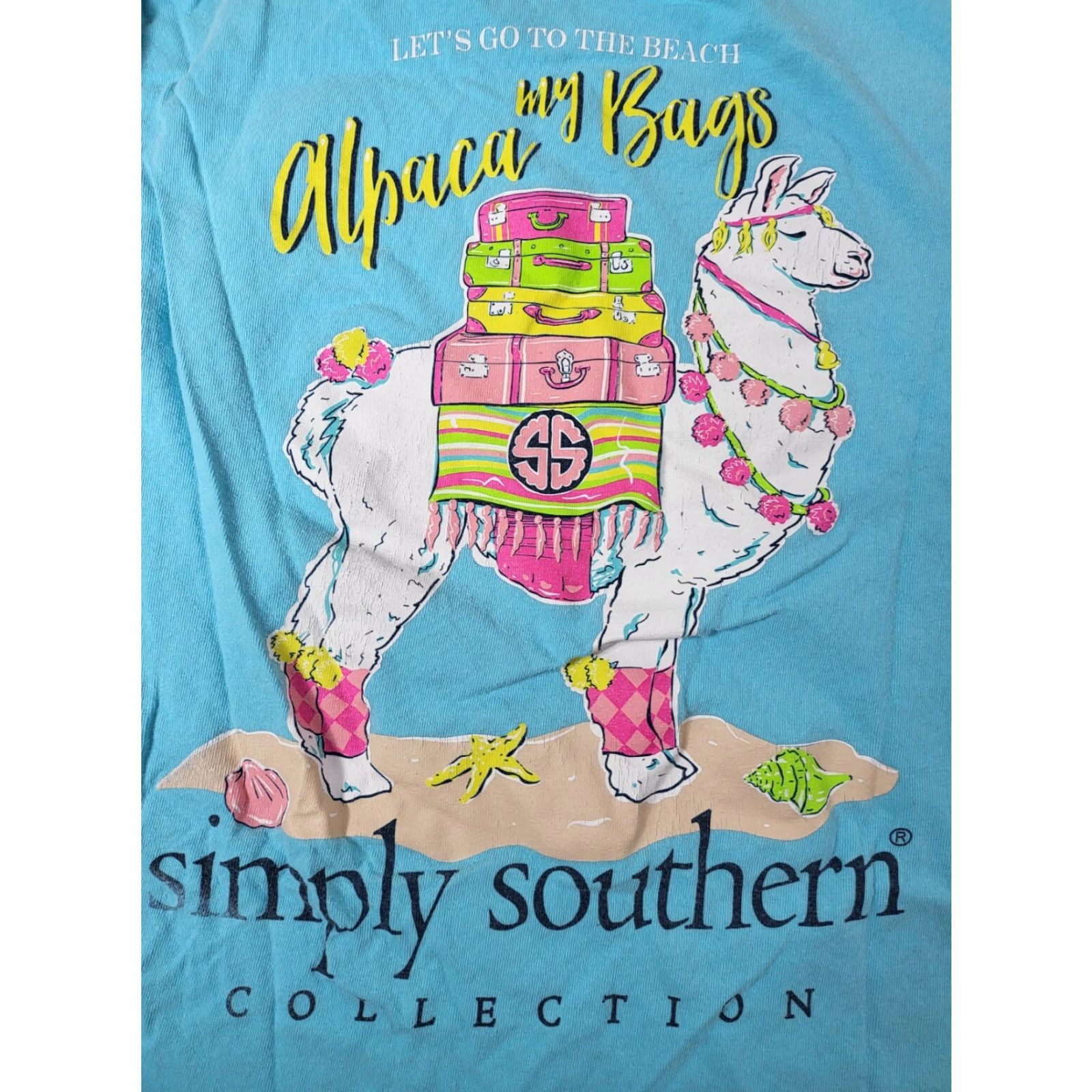 Vintage Simply Southern Collection Alpaca my Bags Blue Short Sleeve T-Shirt Womens S Size S / US 4 / IT 40 - 2 Thumbnail
