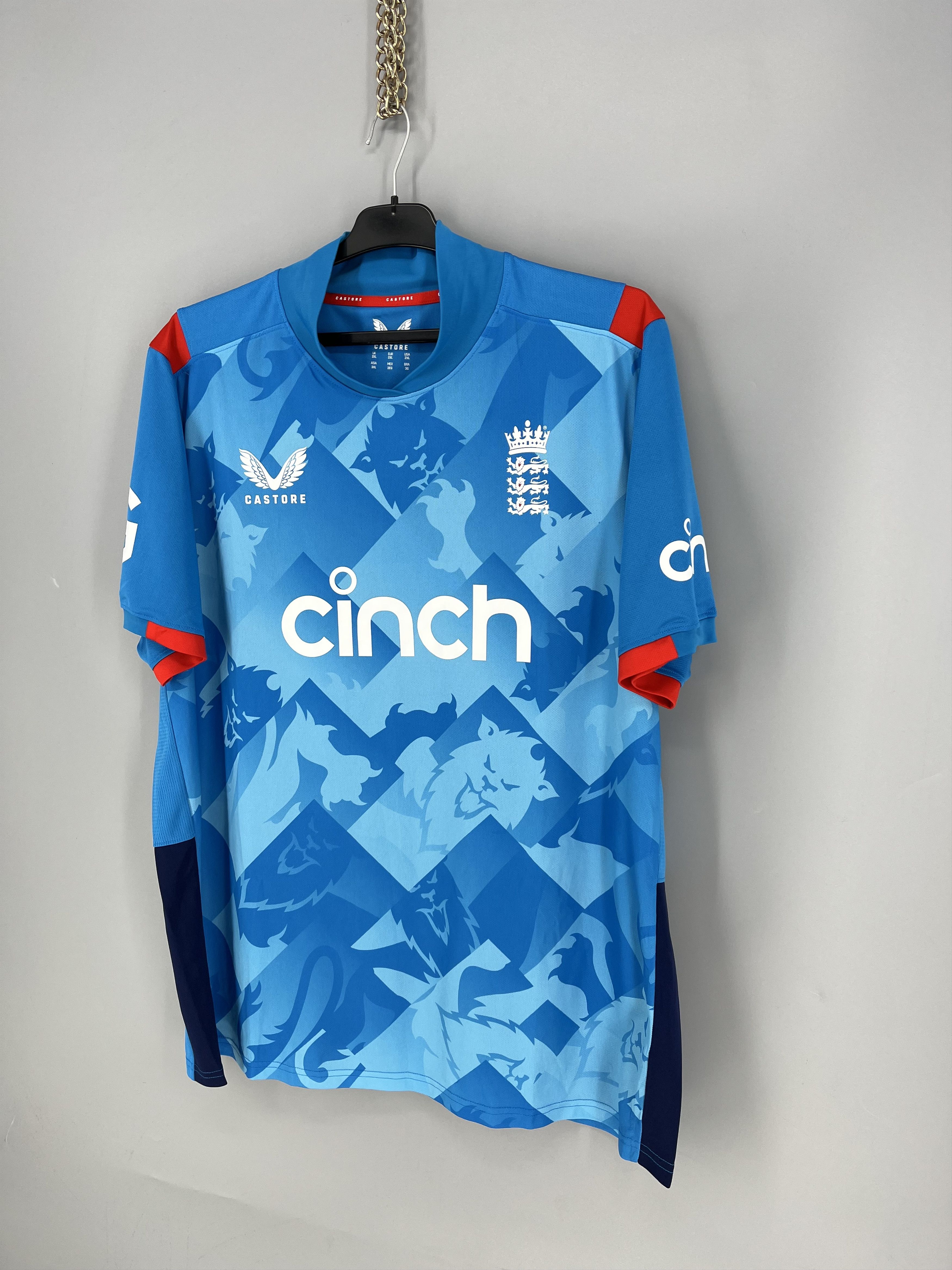 Vintage England Cricket Castore Blue One Day Shirt size Size US XXL / EU 58 / 5 - 3 Thumbnail