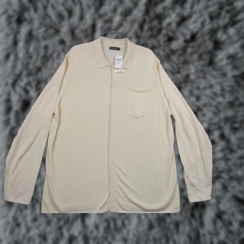 Vintage Paul Fredrick Sweater Mens 3XL Tall White Cotton Knit Polo Size US XXL / EU 58 / 5 - 1 Thumbnail