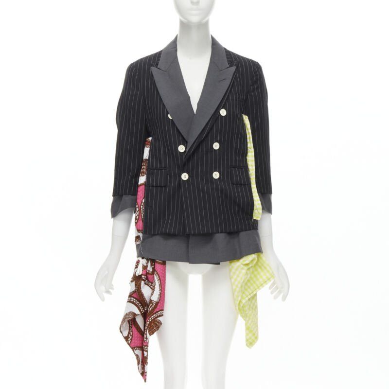 Comme des Garcons COMME DES GARCONS 2007 double layered grey pinstripe draped blazer jacket M Size M / US 6-8 / IT 42-44 - 1 Thumbnail
