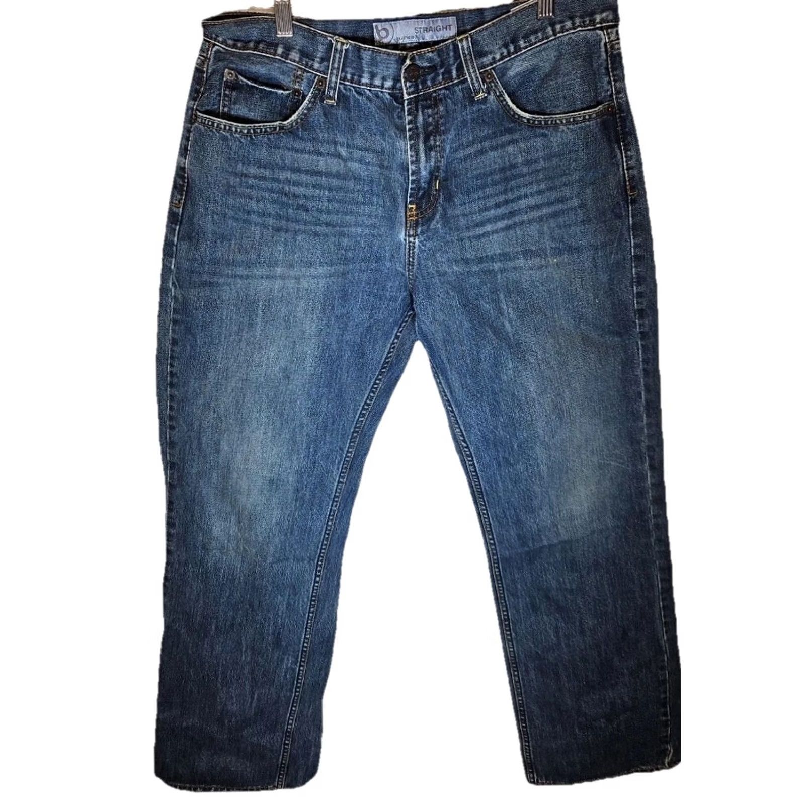 Denime Bullhead Jeans Men 34x32 Straight Medium Wash Denim Regular Size 34 Blue Stripe? Size US 34 / EU 50 - 2 Thumbnail