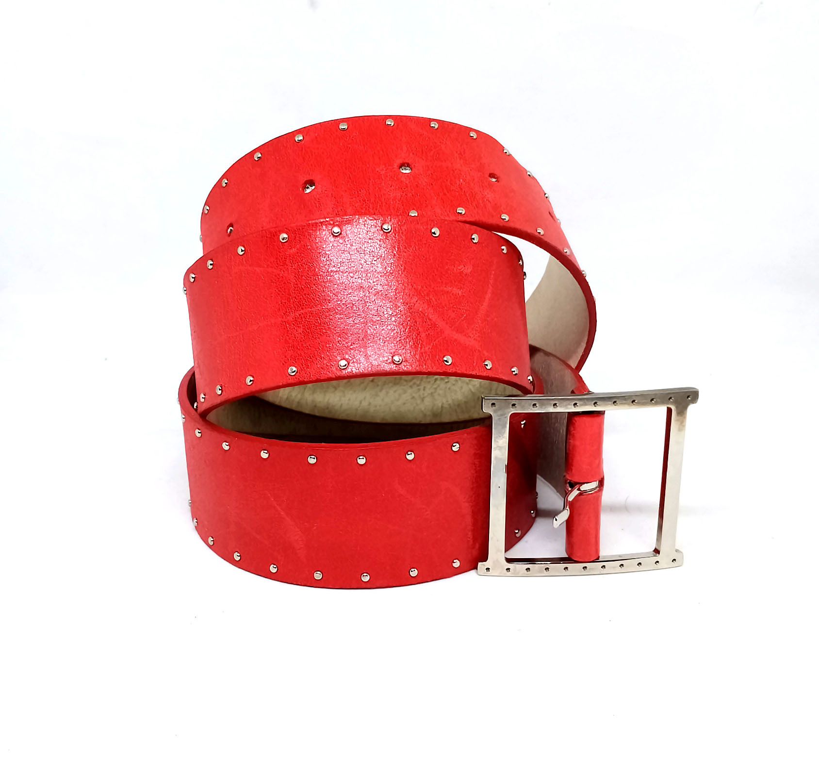 Orciani Vintage 1980s Claudio Orciani Red Leather Belt Size ONE SIZE - 4 Thumbnail