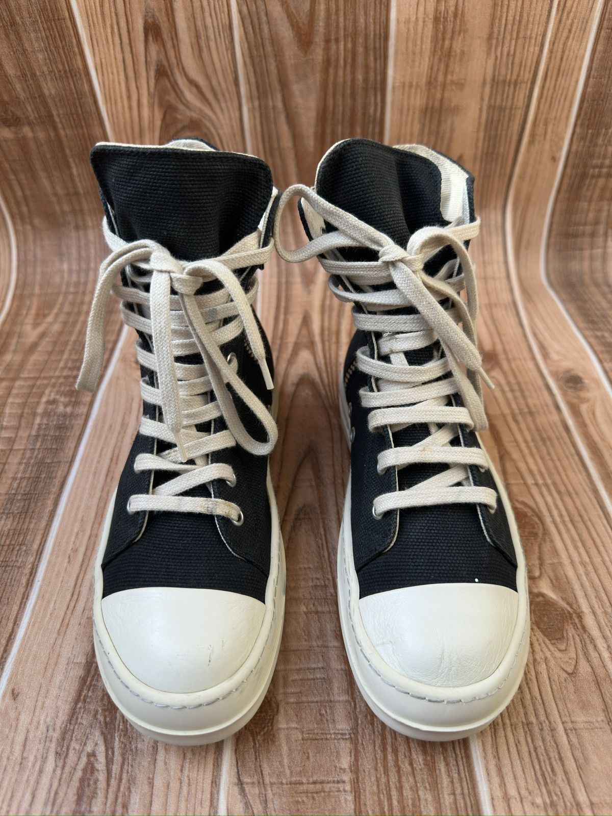 Rick Owens Rick Owens DRKSHDW Canvas Ramones High Tops Size US 6 / IT 36 - 3 Thumbnail