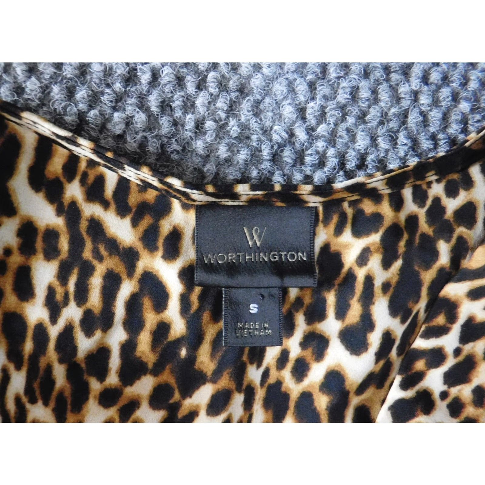 Worthington Worthington Womens Blouse S Brown Animal Print Pullover Top 3/4 Sleeve Casual Button Collared Polyester Rayon Regular Ladies Mens? Size S / US 4 / IT 40 - 5 Thumbnail