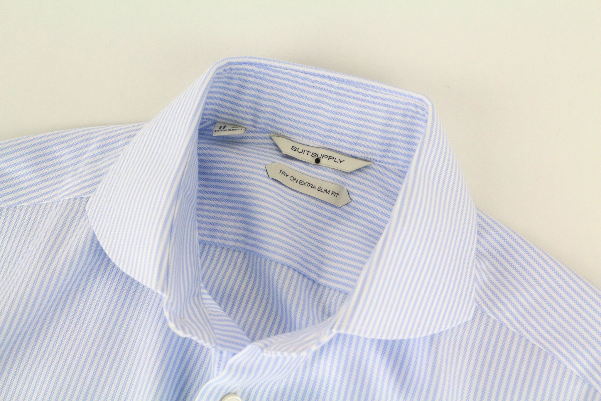 Suitsupply 38L/15L Extra Slim Blue Cotton Striped 72684 Size 38L - 3 Thumbnail