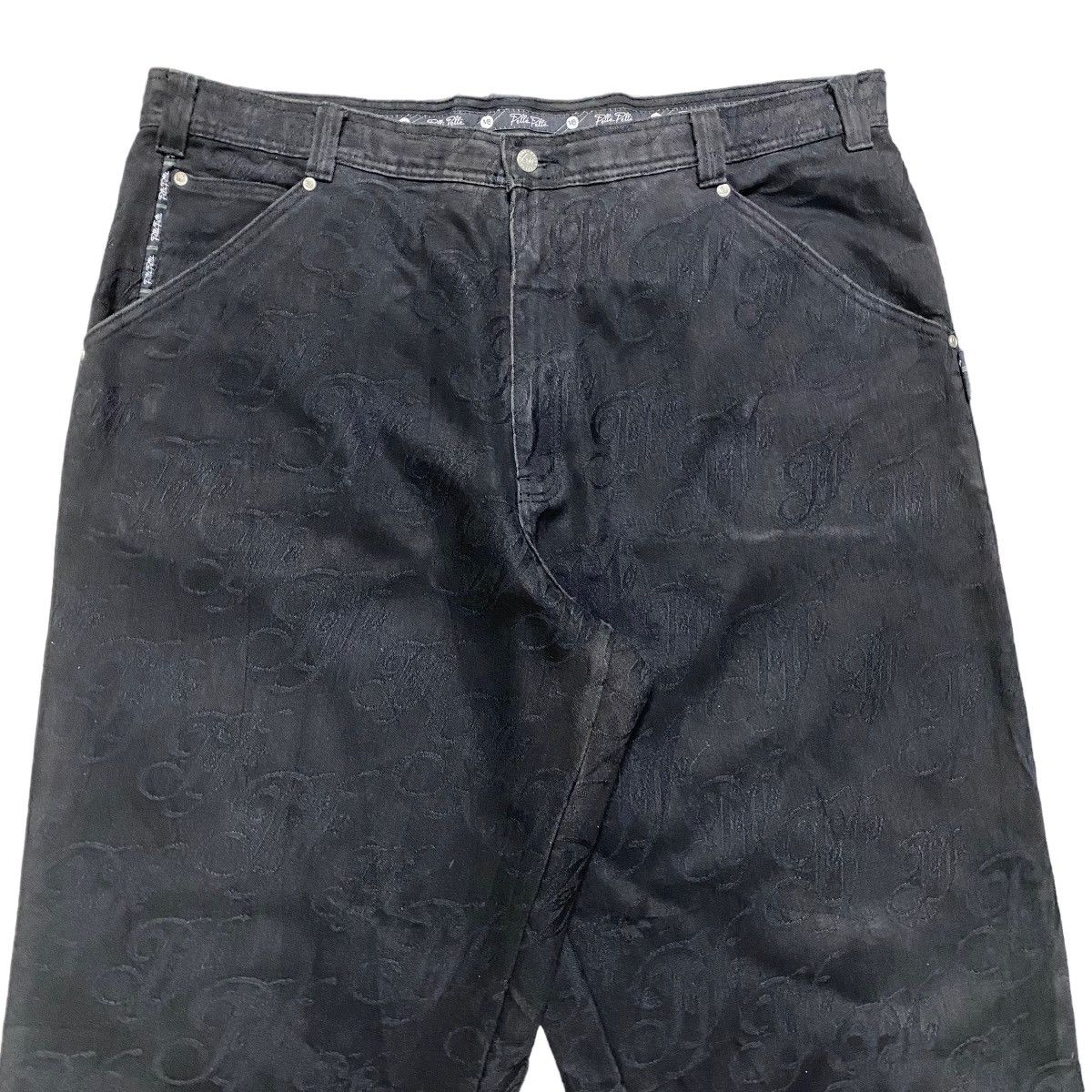 Marc Buchanan Vintage Pelle Pelle Monogram Denim Baggy Pants Size US 44 / EU 60 - 1 Thumbnail