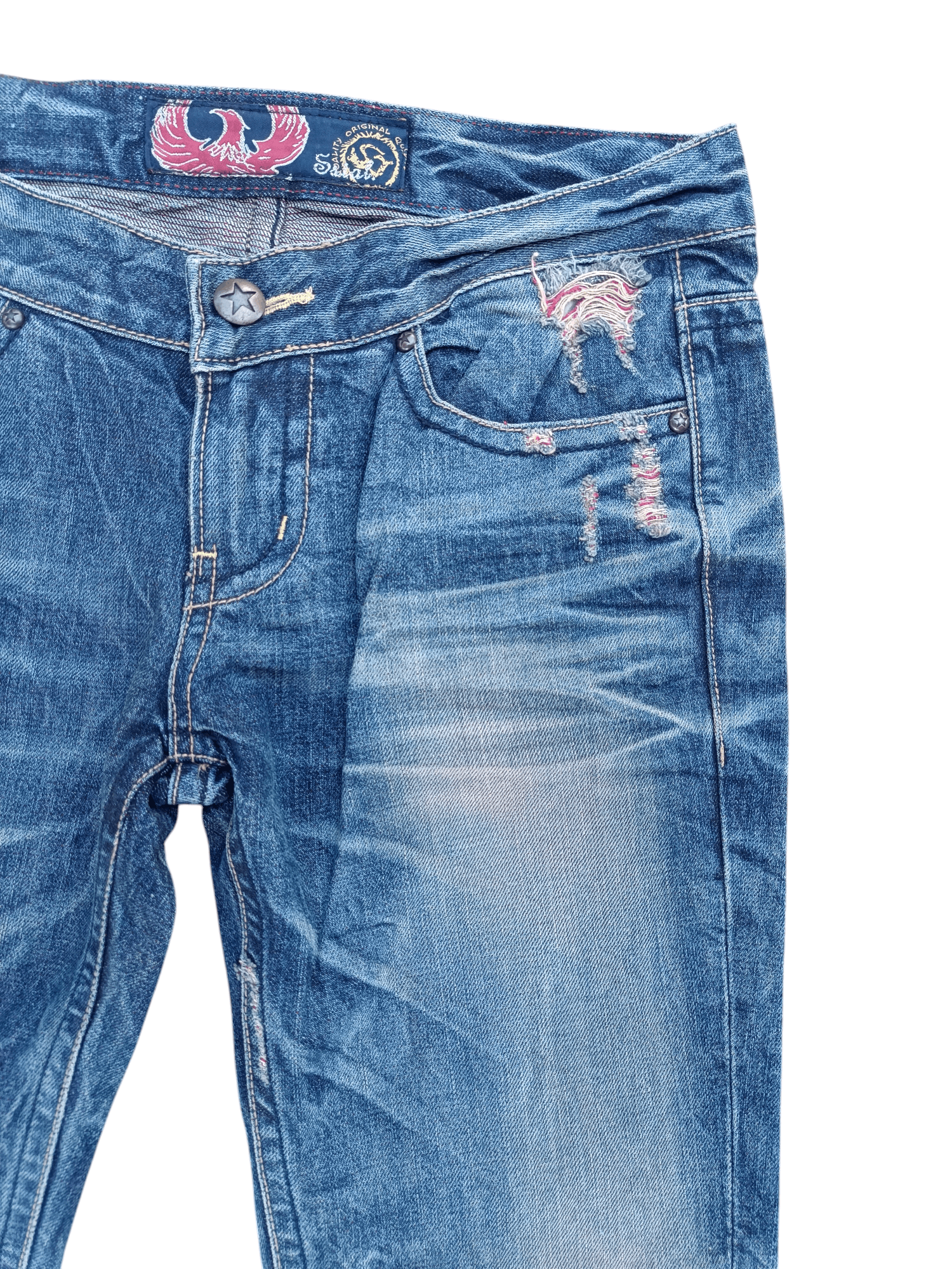 If Six Was Nine × Jean × Tornado Mart VTG Flare Jeans Japan Redpepper Distressed Whiskers Denim Size US 35 - 8 Thumbnail