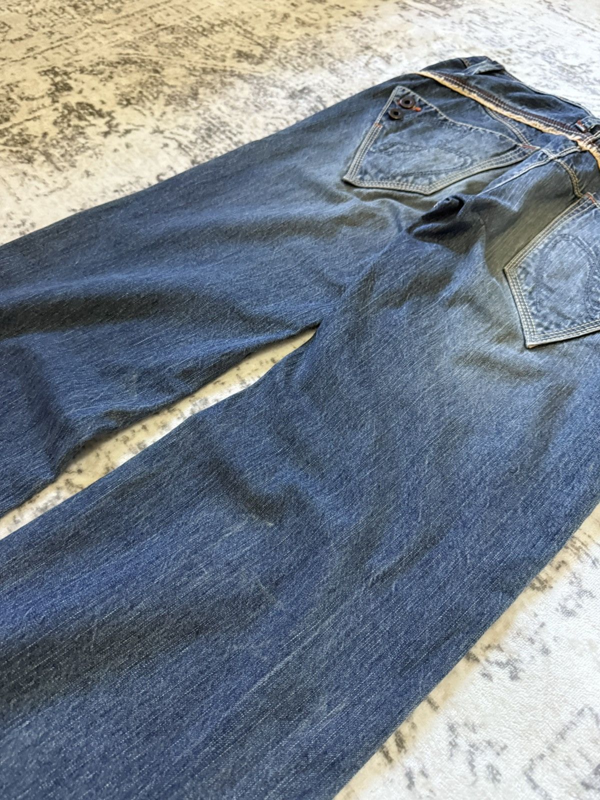 Beauty Beast Beauty Beast Style Asymmetrical Pocket Wide Leg Flared Jeans Size US 32 / EU 48 - 16 Thumbnail