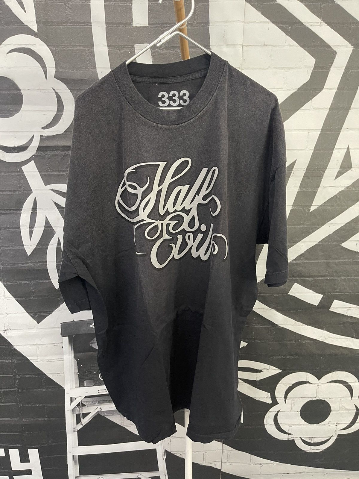 Designer × Half Evil ⚡️ Half Evil 333 Script Tee Shirt Vintage Black 2XL XXL ⚡️ Size US XXL / EU 58 / 5 - 3 Thumbnail