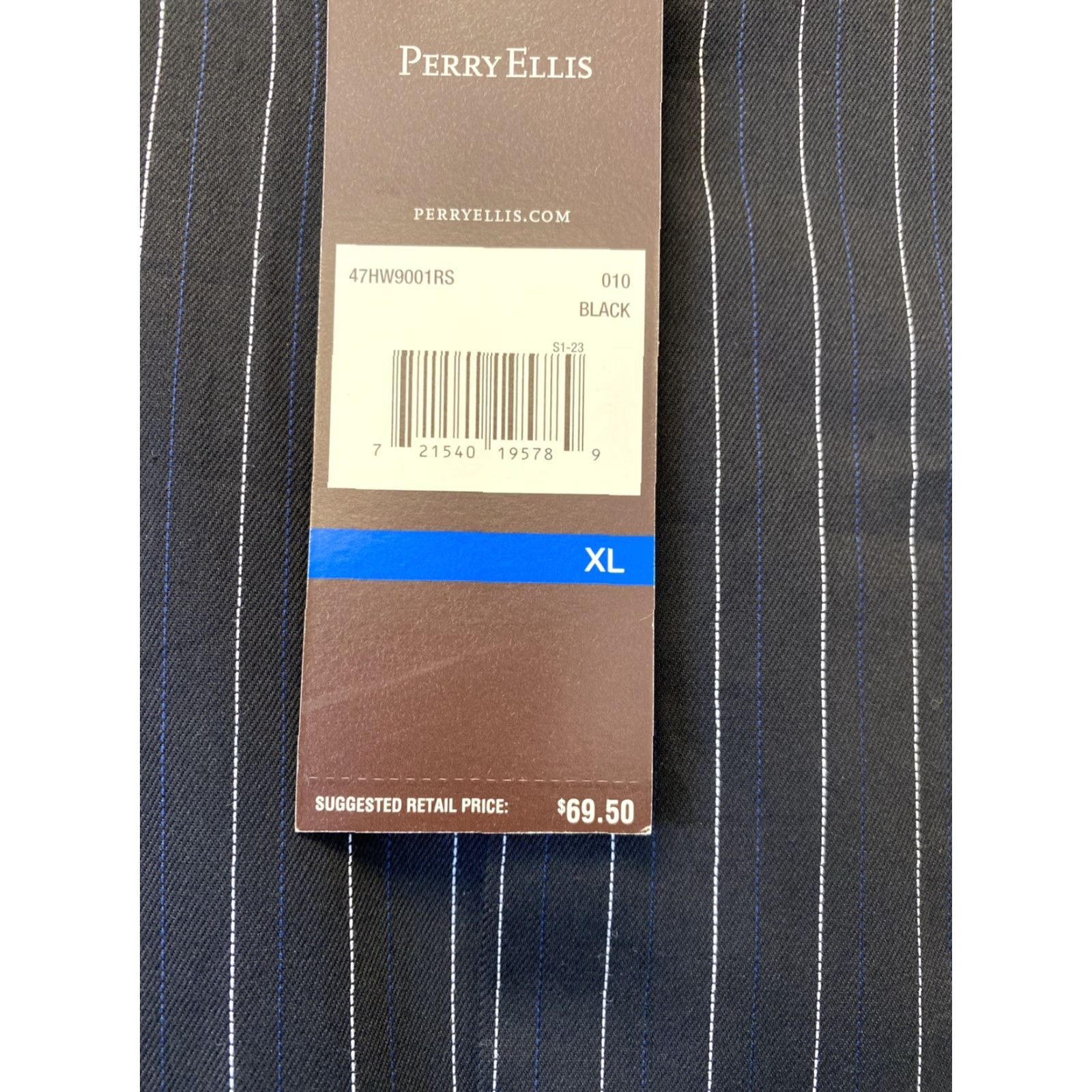 Perry Ellis VINTAGE Perry Ellis Shirt Men XL Long Sleeve Dress Shirt Casual Formal Button-Down Striped Black Size US XL / EU 56 / 4 - 5 Thumbnail