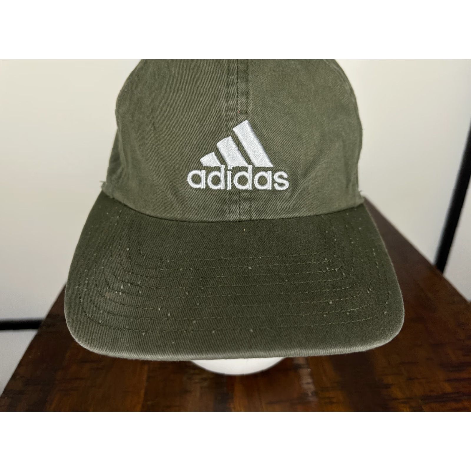 Adidas Adidas Hat Adult One Size Green White 100% Cotton Climalite Twill Cap Size ONE SIZE - 3 Thumbnail