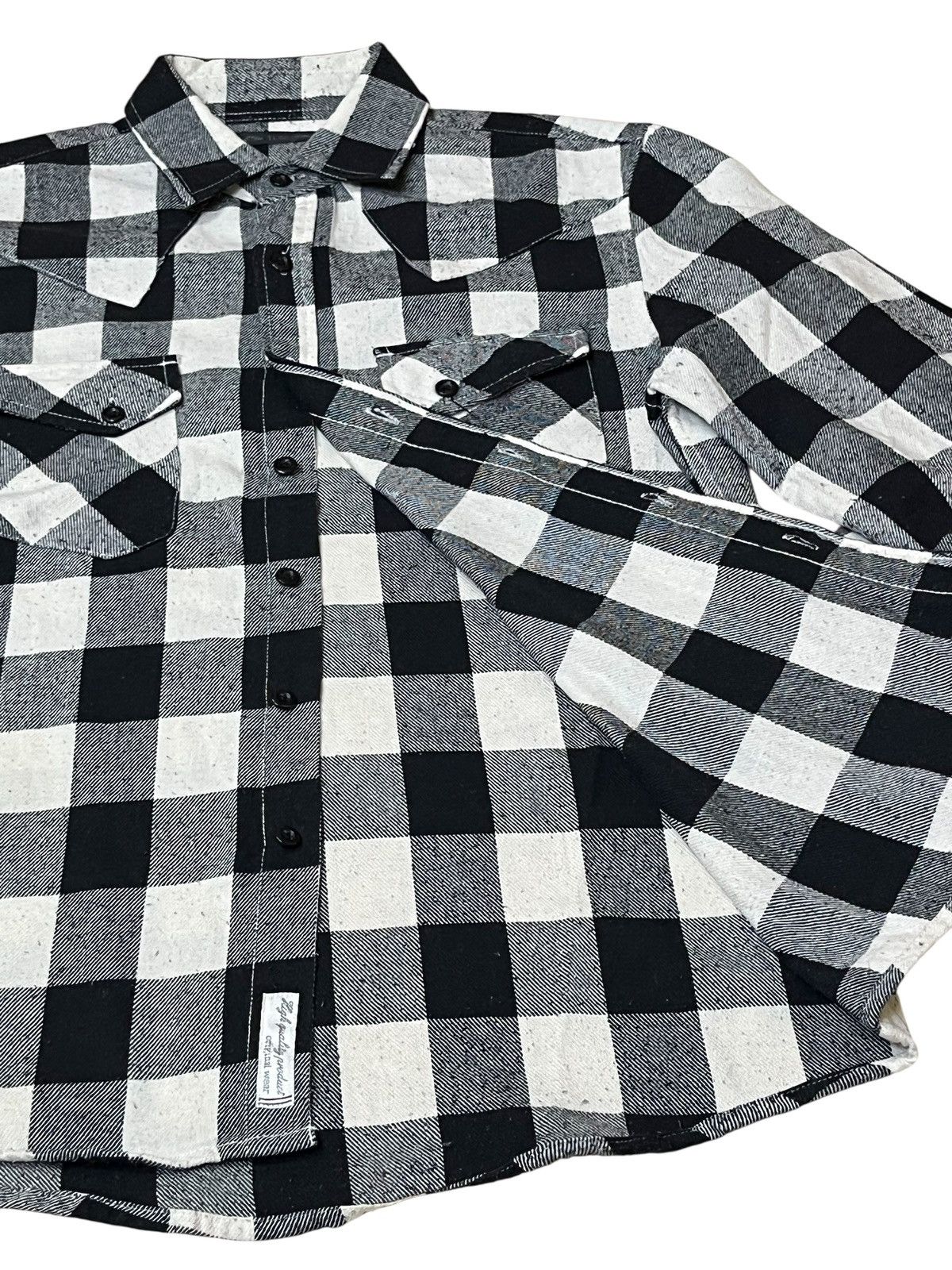 Tete Homme TETE HOMME issey miyake black on flannel button ups shirts Size US M / EU 48-50 / 2 - 3 Thumbnail