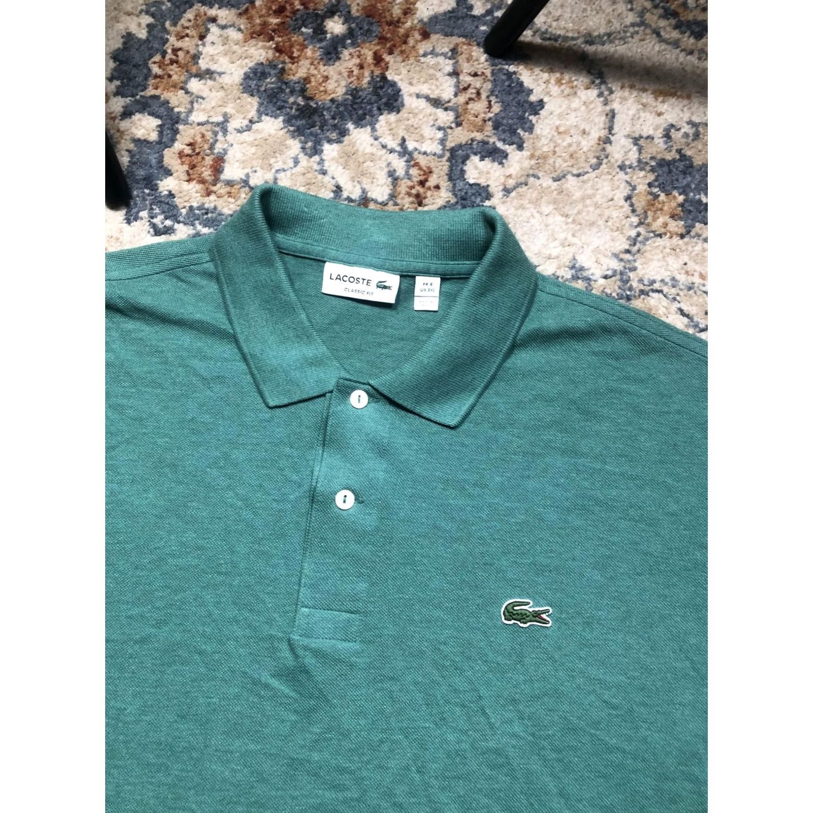 Lacoste VINTAGE: No Lacoste Polo Shirt Mens 3XL Green Classic Fit Short Sleeve Croc Logo Pique Shirt Size US XXL / EU 58 / 5 - 6 Thumbnail