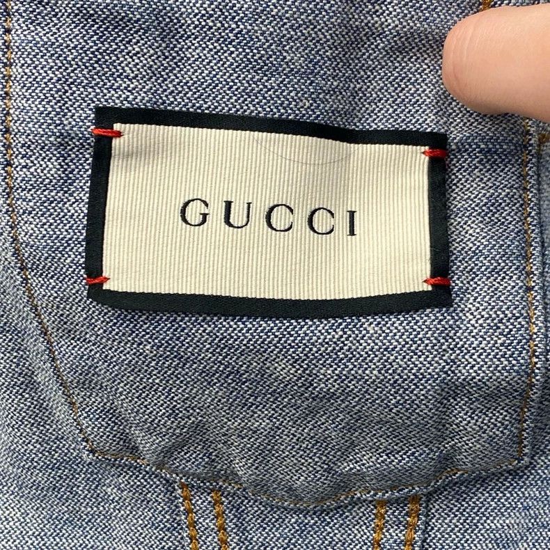 Gucci Gucci Washed blue embroidered logo denim jacket jacket 2504 Size XS / US 0-2 / IT 36-38 - 6 Thumbnail