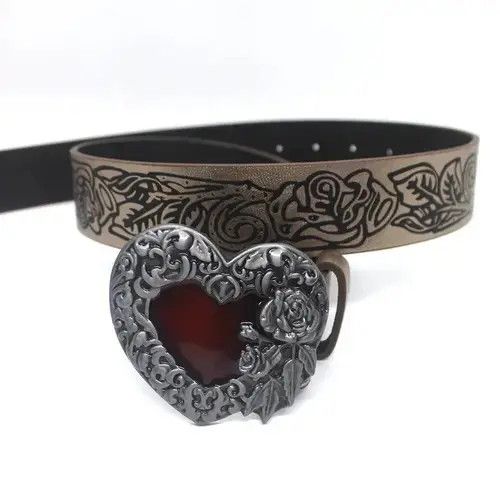 High Sport × Japanese Brand Belts Retro Embossed Love Belt Size ONE SIZE - 2 Thumbnail