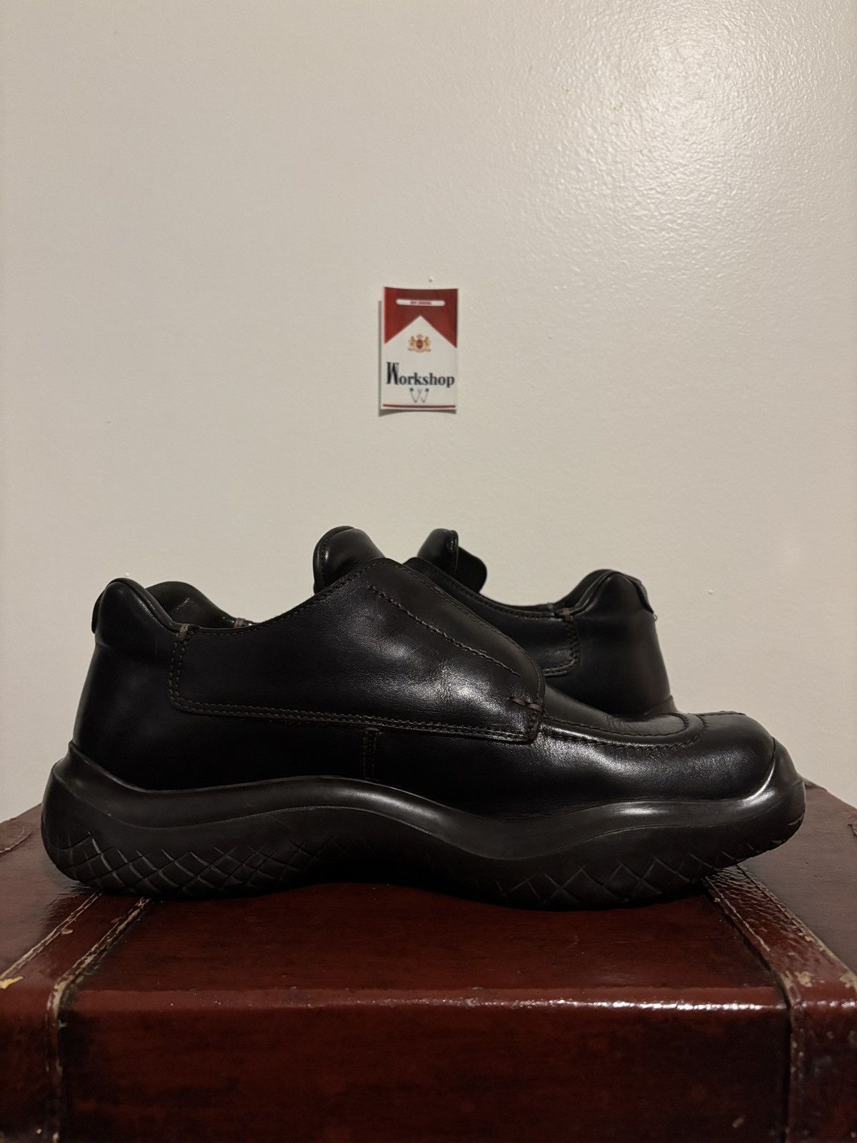 Prada Brown FW1999 Prada Square Toe Derby Vibram Sole Loafers Size US 9.5 / EU 42-43 - 5 Thumbnail