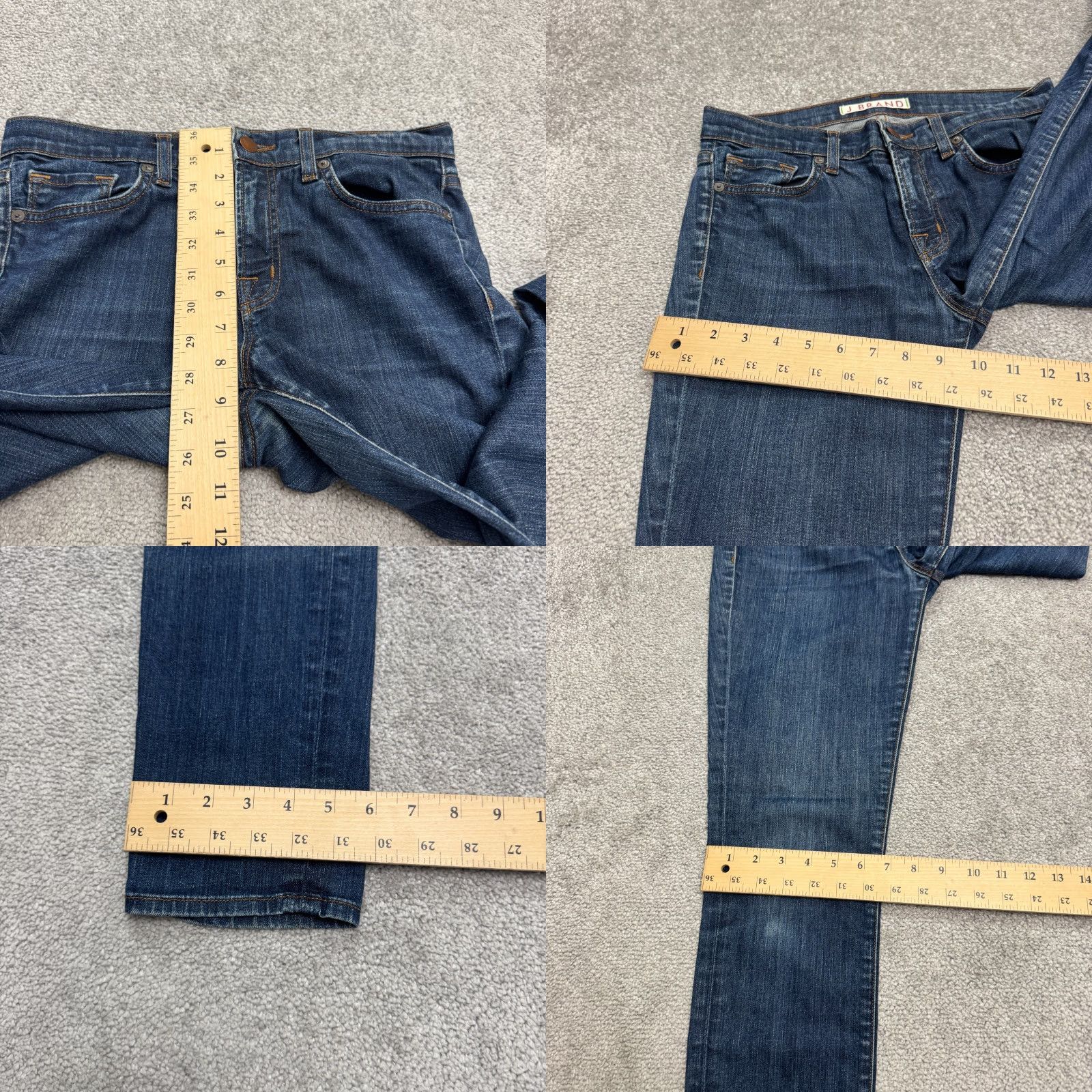 J Brand J Brand 811 Pure Skinny Jeans Womens 27 Denim Dark Wash Mid Rise Stretch 5-Pocket Blue Cotton Blend Jeans Mens Womens Girls? Size 27" / US 4 / IT 40 - 9 Thumbnail