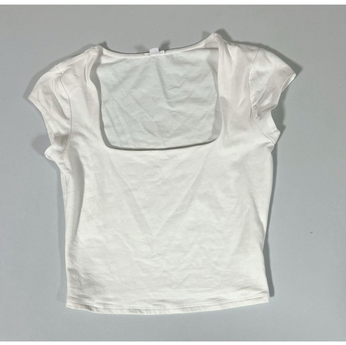 Garage Garage White Solid Square-Neck Shirt Top Blouse Tee Size S 🤍 Size S / US 4 / IT 40 - 2 Thumbnail