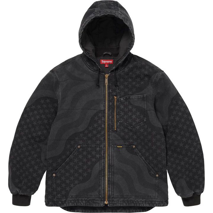 Supreme Flag Quilted Hooded Work Jacket