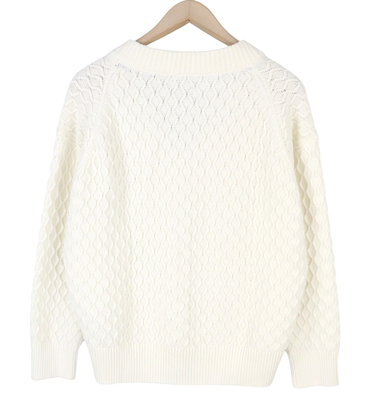 Gant TEXTURE V-NECK M Eggshell Loose Jumper 87224 Size M / US 6-8 / IT 42-44 - 4 Thumbnail