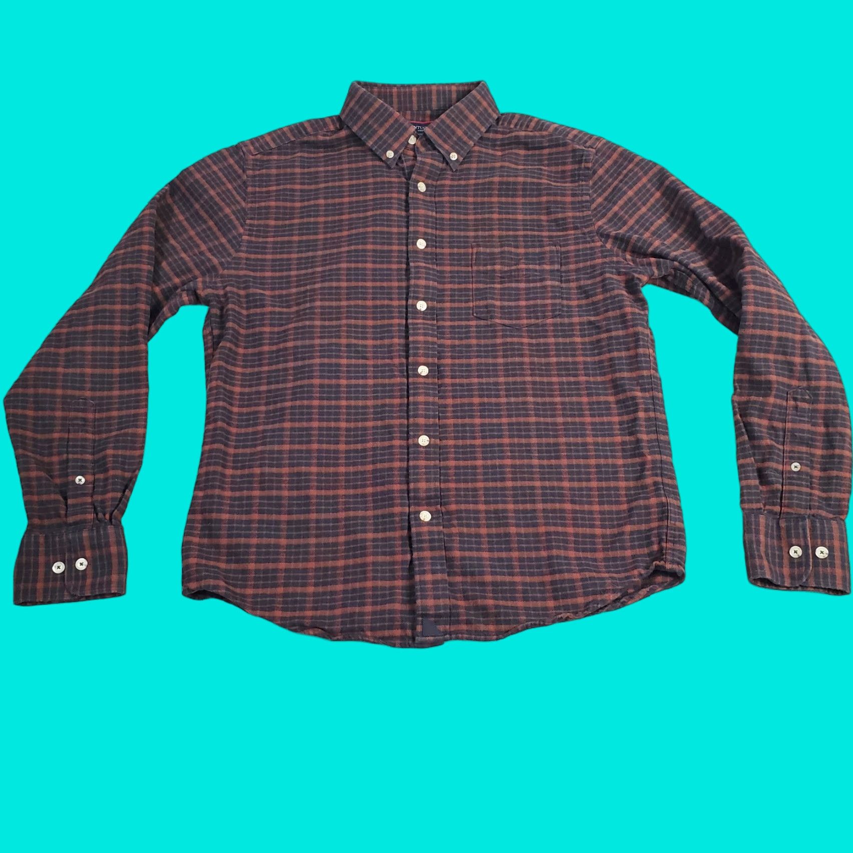 UNTUCKit UNTUCKit Shirt Mens Medium Brown Black Plaid Flannel Button-Up Long Sleeve Collared Shirt Size US M / EU 48-50 / 2 - 1 Thumbnail