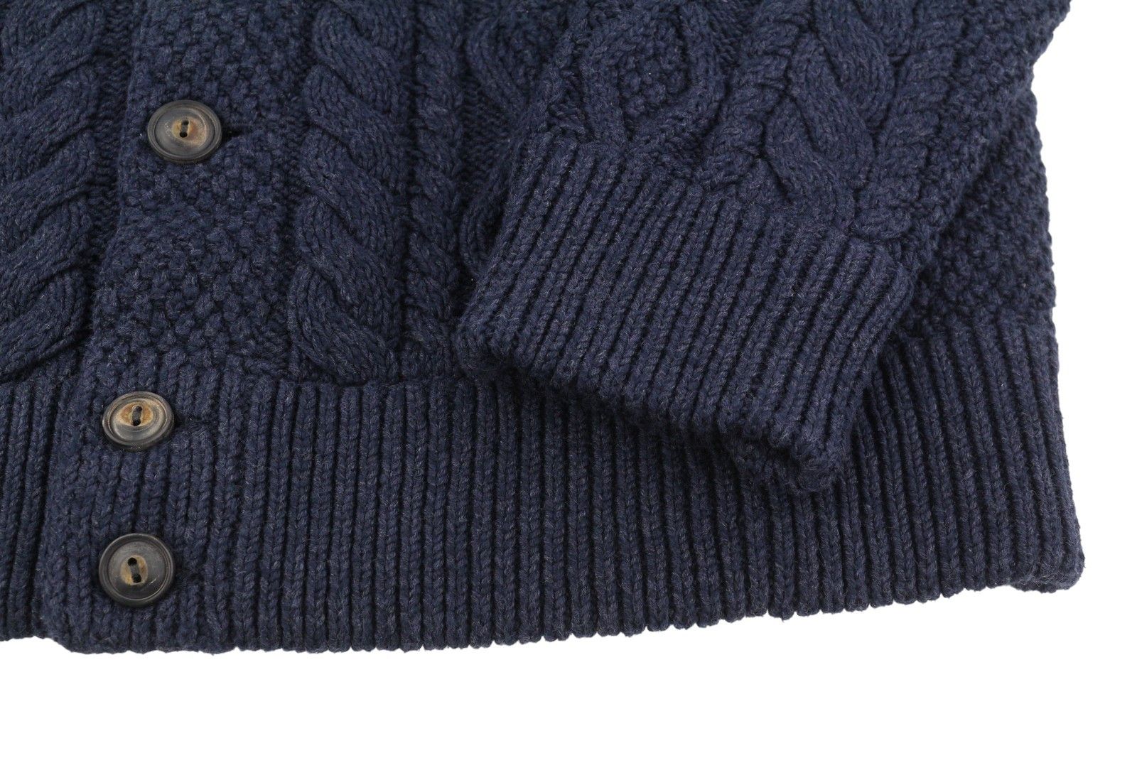 Ralph Lauren Dark Blue L Cable Knit Button Cardigan 86942 Size US L / EU 52-54 / 3 - 6 Thumbnail
