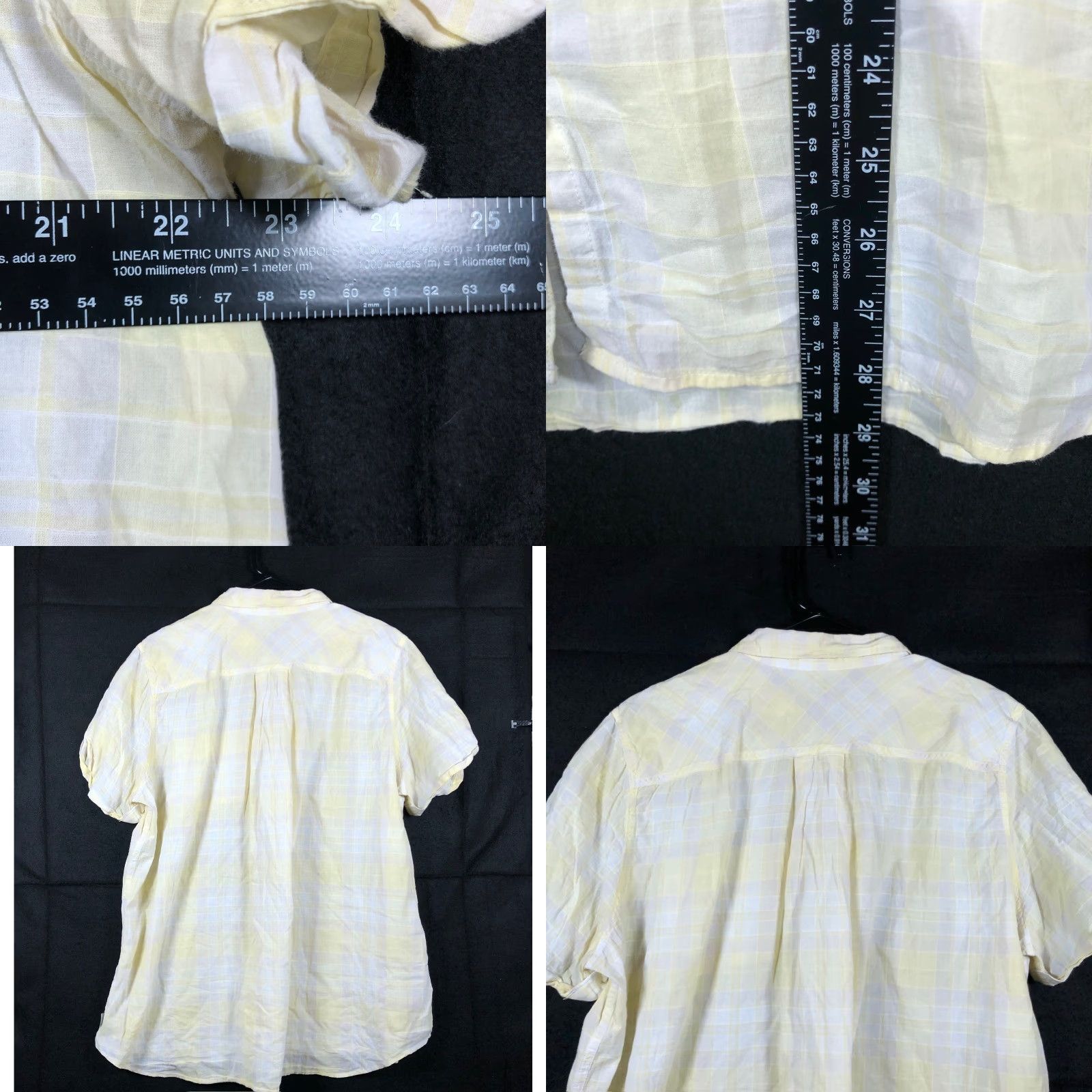 Eddie Bauer Eddie Bauer Womens Shirt Yellow Plaid Collared Button-Down Stretch 2XL Short Sleeve, Casual, Workwear, All Seasons Size XXL / US 16-18 / IT 52-54 - 8 Thumbnail