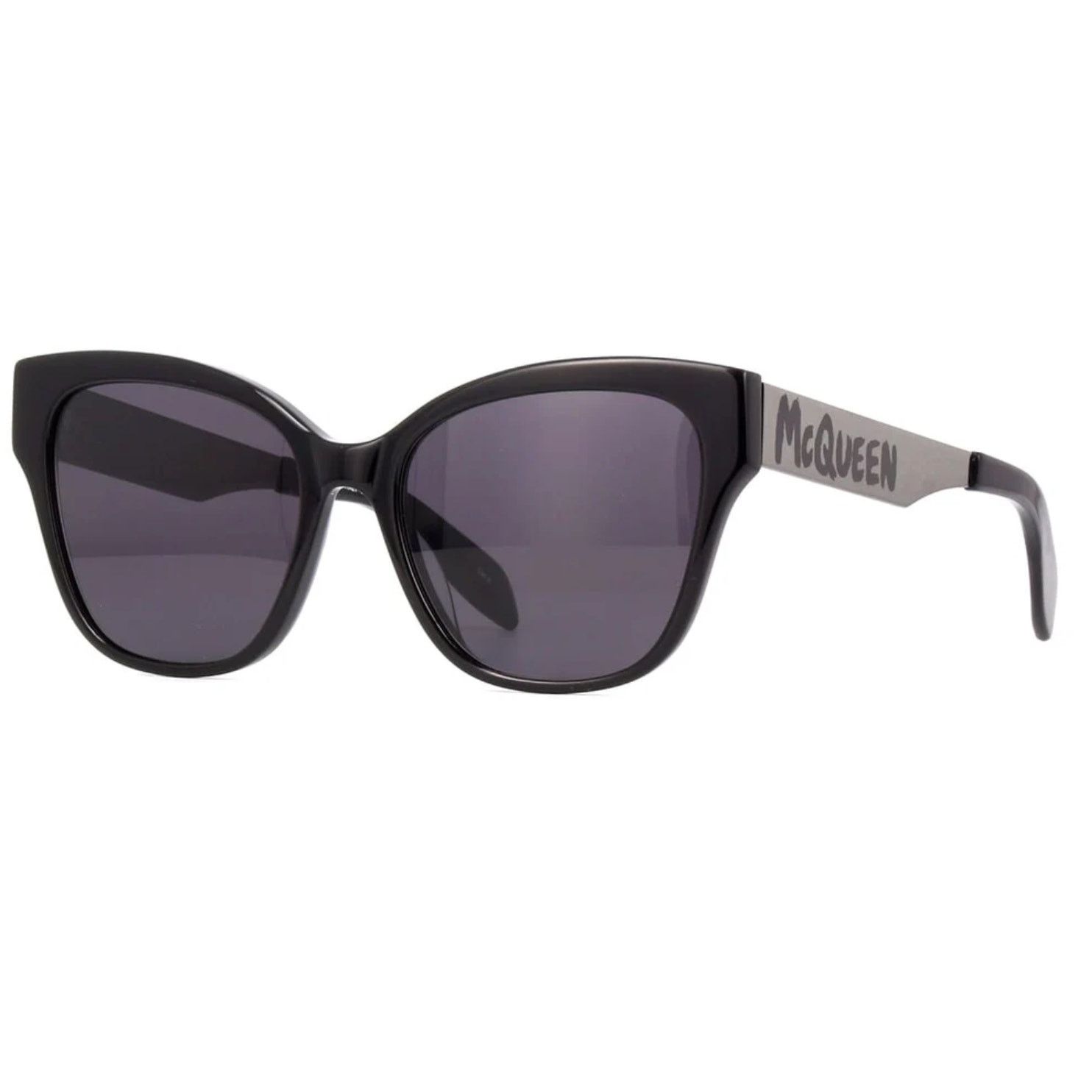 Alexander McQueen Alexander McQueen 56mm Cat Eye Sunglasses Black Grey Size ONE SIZE - 3 Thumbnail