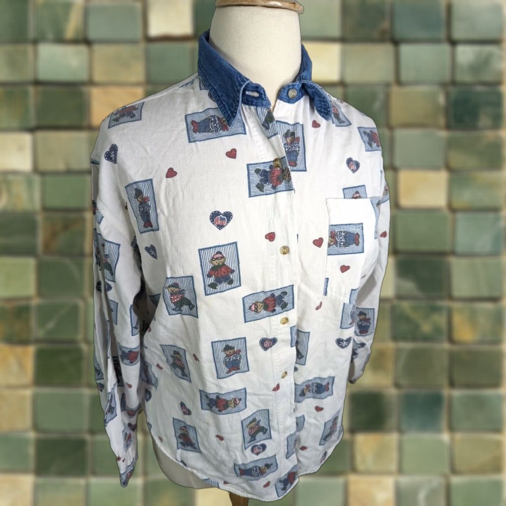 Vintage VINTAGE 90S Quizz Plus SHIRT XL TEDDY BEAR PRINT BUTTON UP TOP BLOUSE WOMEN L3S Size XL / US 12-14 / IT 48-50 - 1 Thumbnail